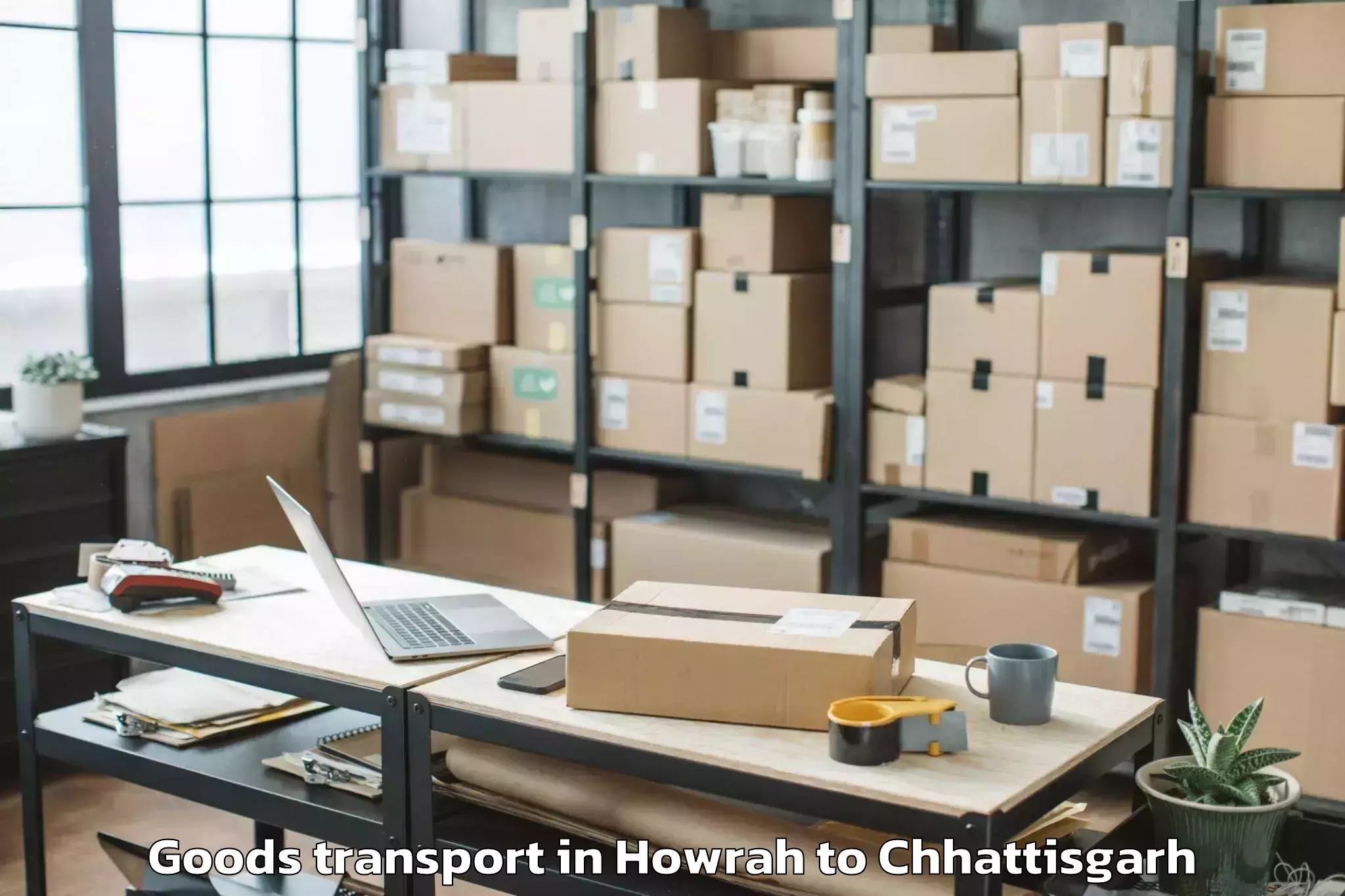 Professional Howrah to Kondagaon Goods Transport